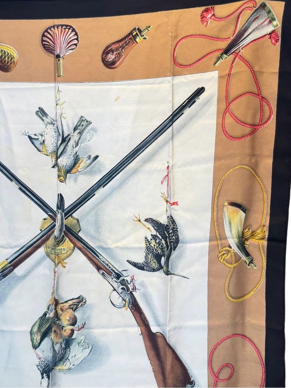 🌈 Hermes Les Fusils Carre 90 Silk Scarf - Picture 3 of 8